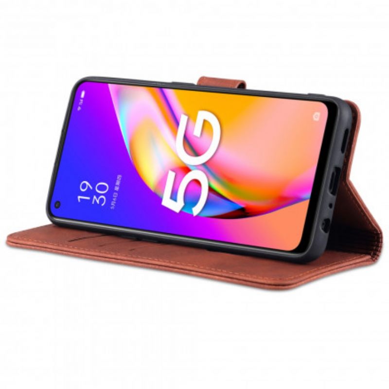 Θήκη Flip Oppo A94 5G Εφέ Δέρματος Azns