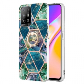 Θήκη Oppo A94 5G Γεωμετρικό Μάρμαρο Με Δαχτυλίδι