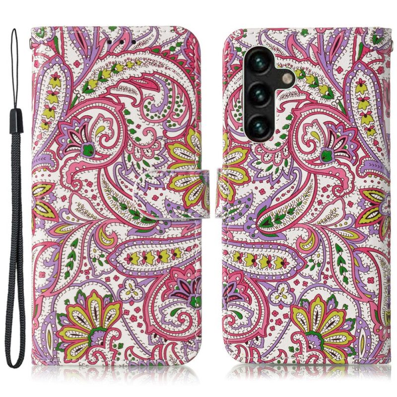 Δερματινη Θηκη Samsung Galaxy S24 Fe Paisley Pattern