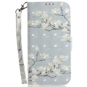 Δερματινη Θηκη Samsung Galaxy S24 Fe Strap Magnolias