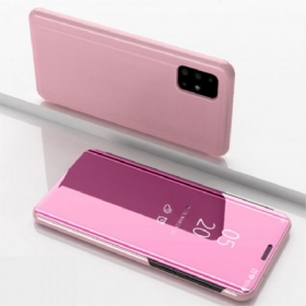 θηκη κινητου Samsung Galaxy A71 5G Καθρέφτης Και Ψεύτικο Δέρμα