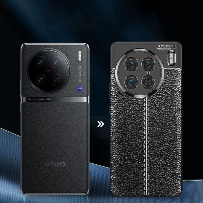 Θήκη Vivo X90 Pro Δερμάτινο Εφέ Litchi Double Line