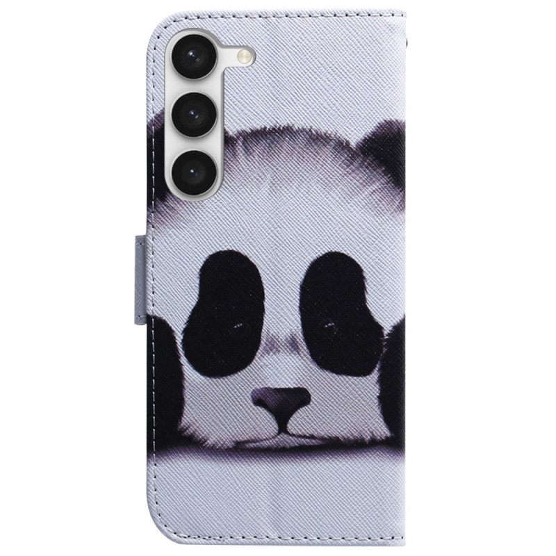 δερματινη θηκη Samsung Galaxy S23 Plus 5G με κορδονι Το Lanyard Panda Μου