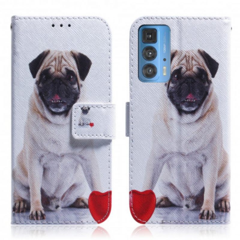 δερματινη θηκη Motorola Edge 20 Pro Pug Dog