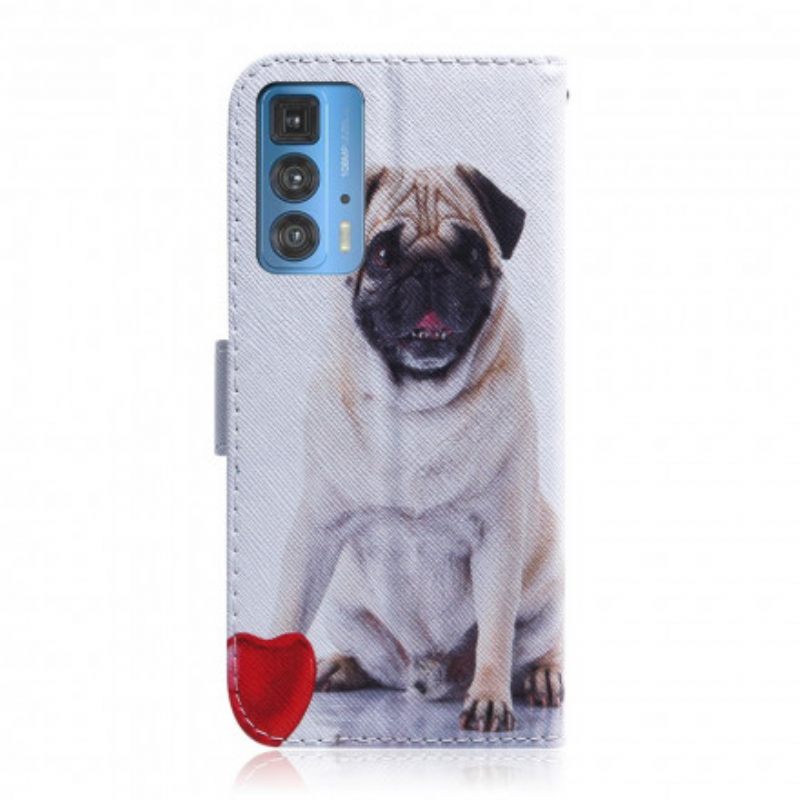 δερματινη θηκη Motorola Edge 20 Pro Pug Dog