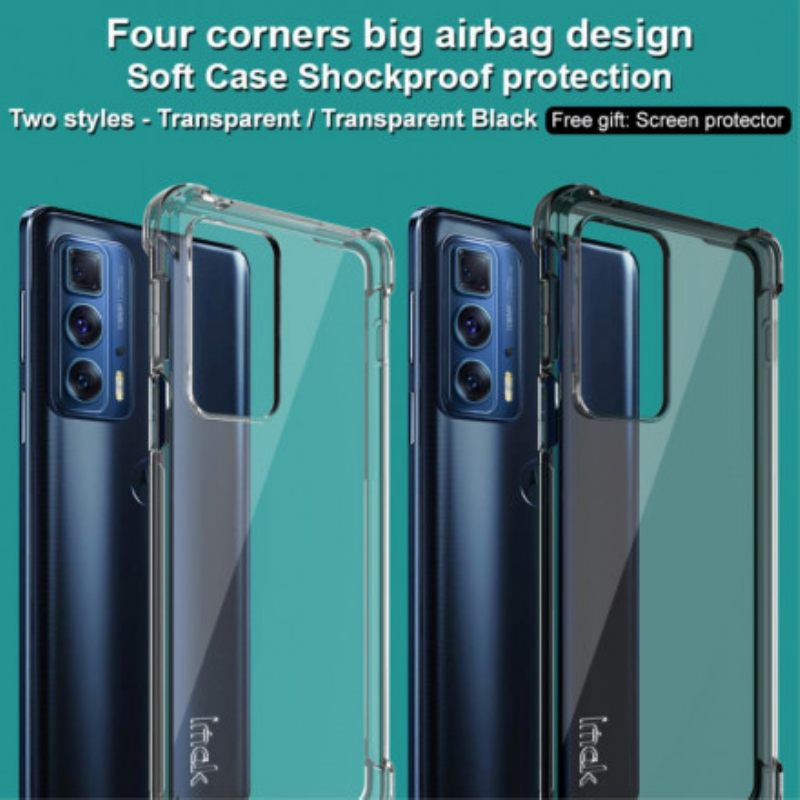 Θήκη Motorola Edge 20 Pro Διαφανές Με Ταινία Οθόνης Ιμακ