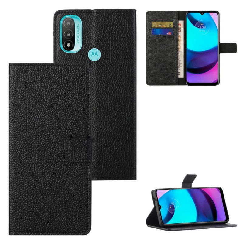 Κάλυμμα Moto G71 5G Litchi Grain Leather Effect