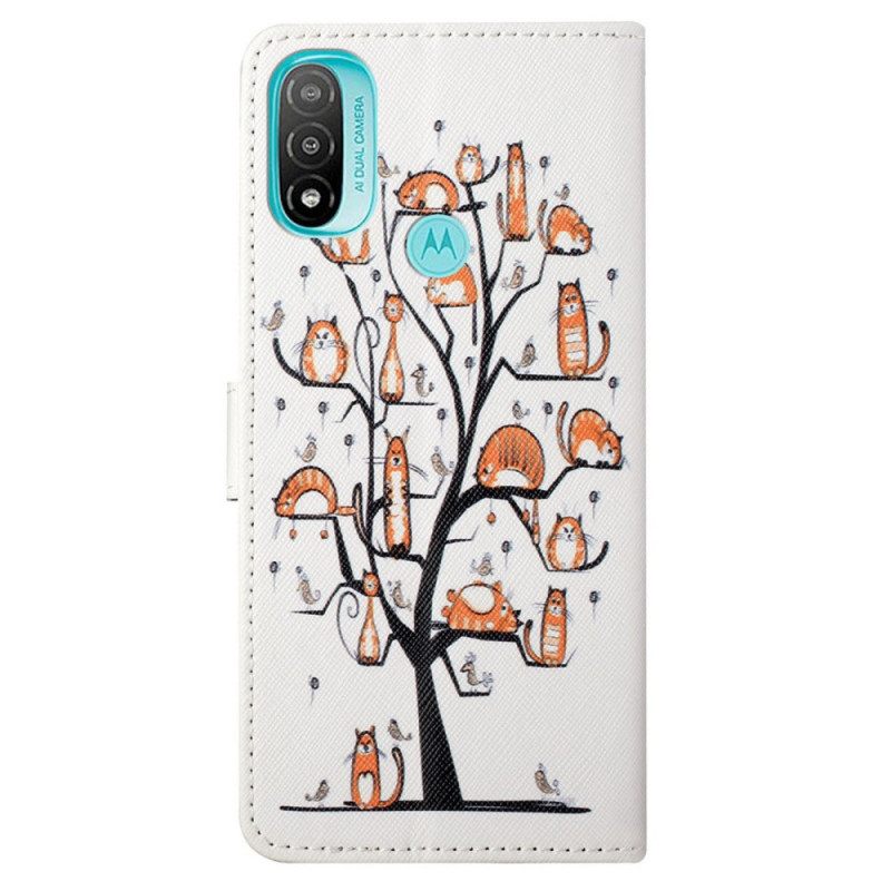 Κάλυμμα Moto G71 5G με κορδονι Funky Cats Με Λουράκι