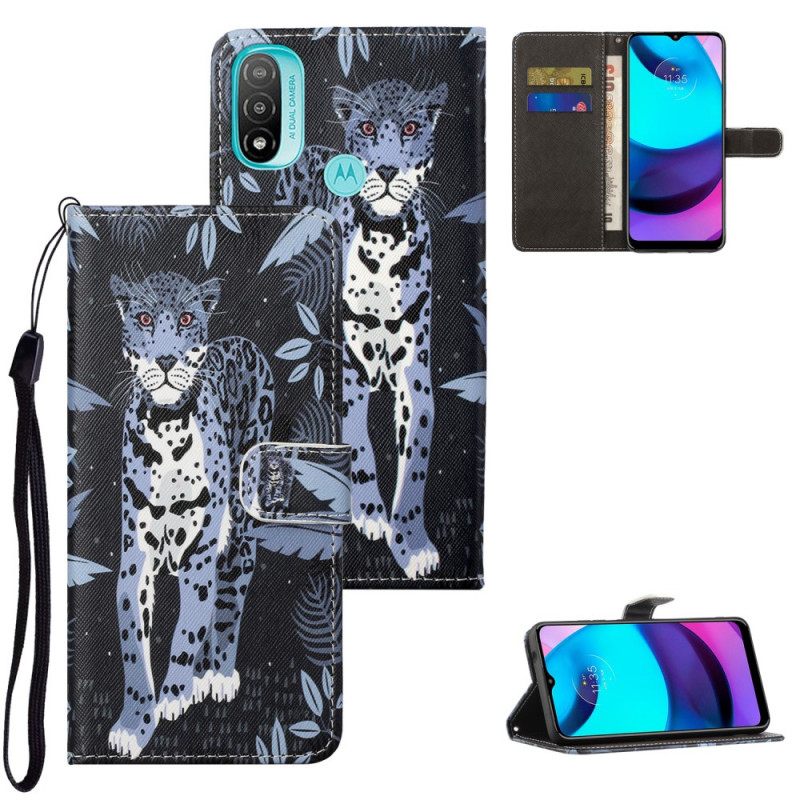 Κάλυμμα Moto G71 5G με κορδονι Strappy Leopard