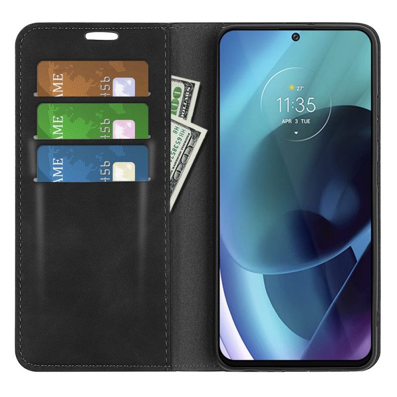 θηκη κινητου Moto G71 5G Θήκη Flip Εφέ Silk Soft Leather