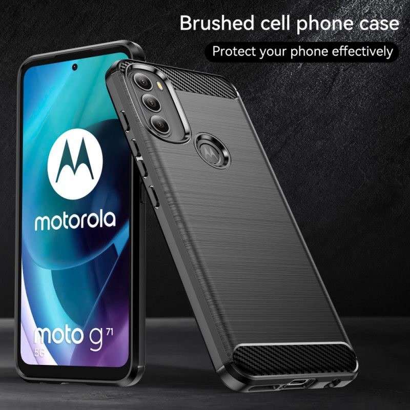 Θήκη Moto G71 5G Βουρτσισμένο Ανθρακόνημα