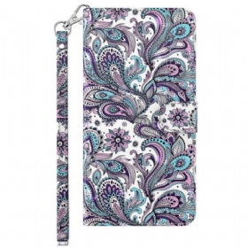 δερματινη θηκη Sony Xperia 5 IV με κορδονι Strappy Paisley Pattern