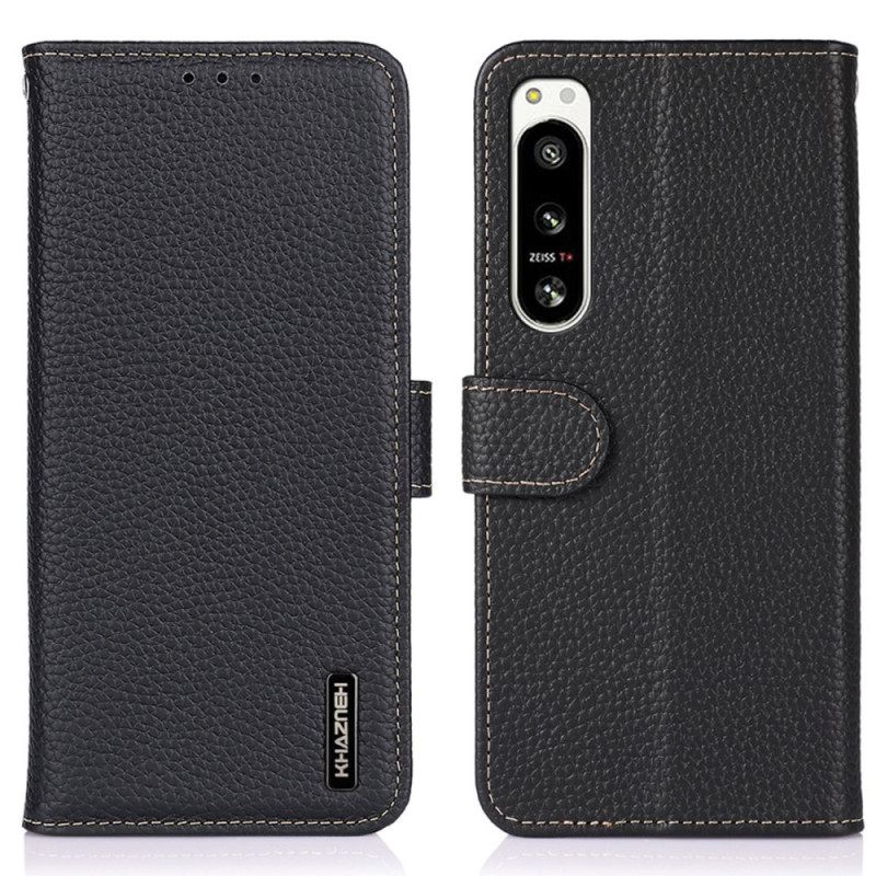 Κάλυμμα Sony Xperia 5 IV Khazneh Lychee Leather