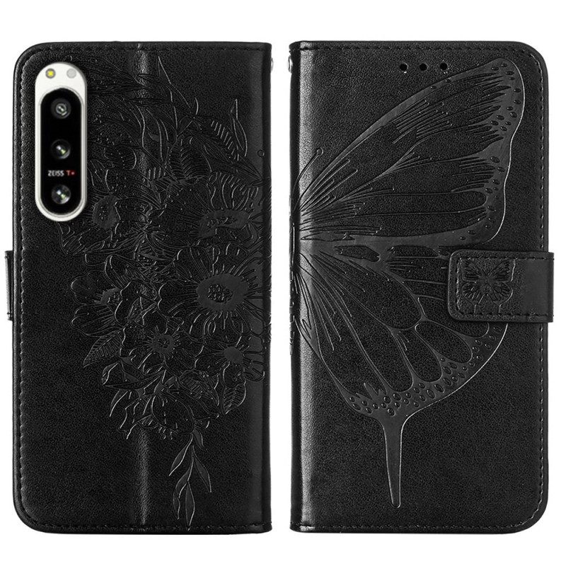 Κάλυμμα Sony Xperia 5 IV με κορδονι Μπαρόκ Strappy Butterfly