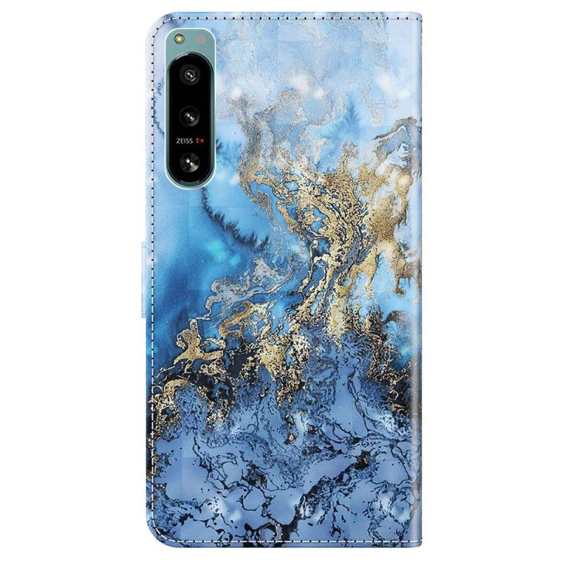 Κάλυμμα Sony Xperia 5 IV με κορδονι Strappy Marble Style