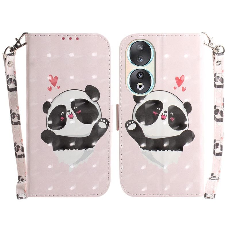 Κάλυμμα Honor 90 με κορδονι Panda Love With Strap