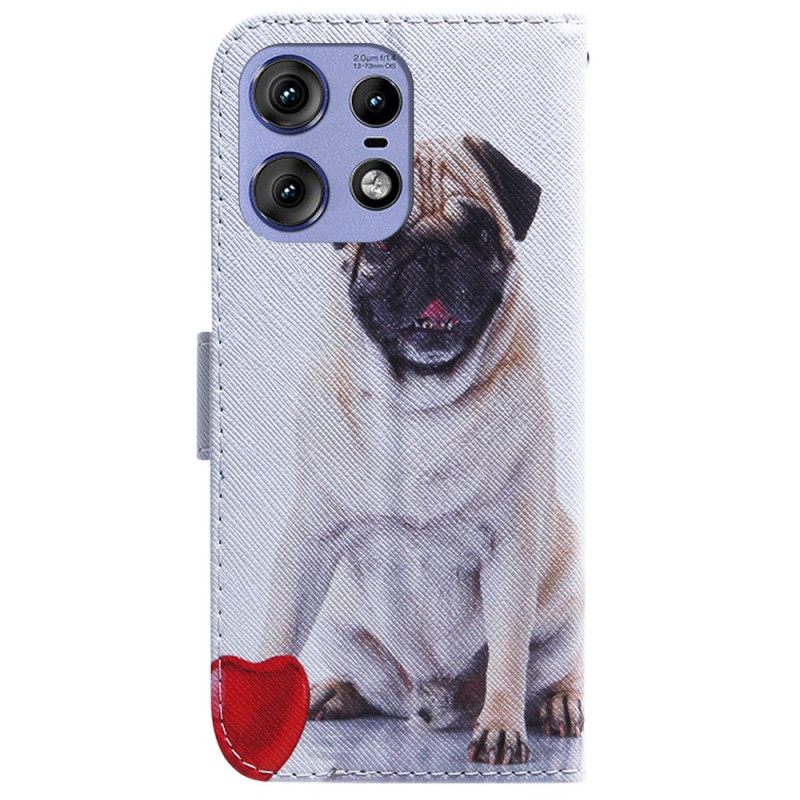 Δερματινη Θηκη Motorola Edge 50 Pro Pug Dog