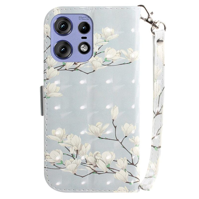 Δερματινη Θηκη Motorola Edge 50 Pro Strap Magnolias