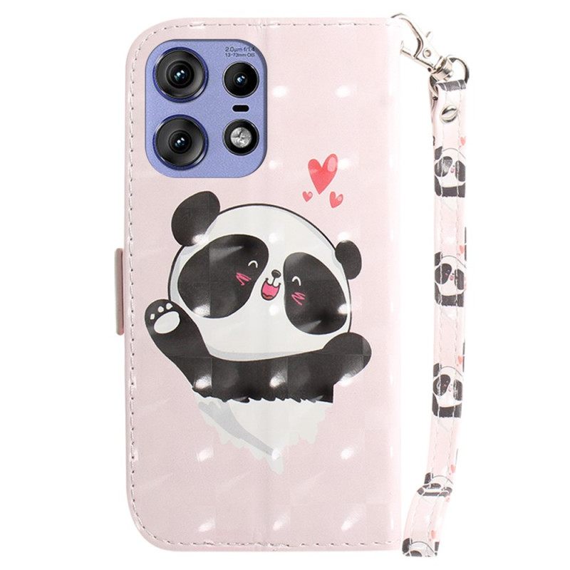 Θηκη Κινητου Motorola Edge 50 Pro Panda Love With Strap