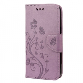 δερματινη θηκη iPhone 13 Mini με κορδονι Strappy Floral