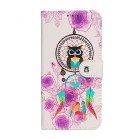 δερματινη θηκη iPhone 13 Mini με κορδονι Strappy Owl Mandala