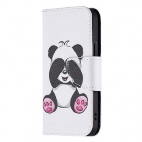 δερματινη θηκη iPhone 13 Mini Panda Fun