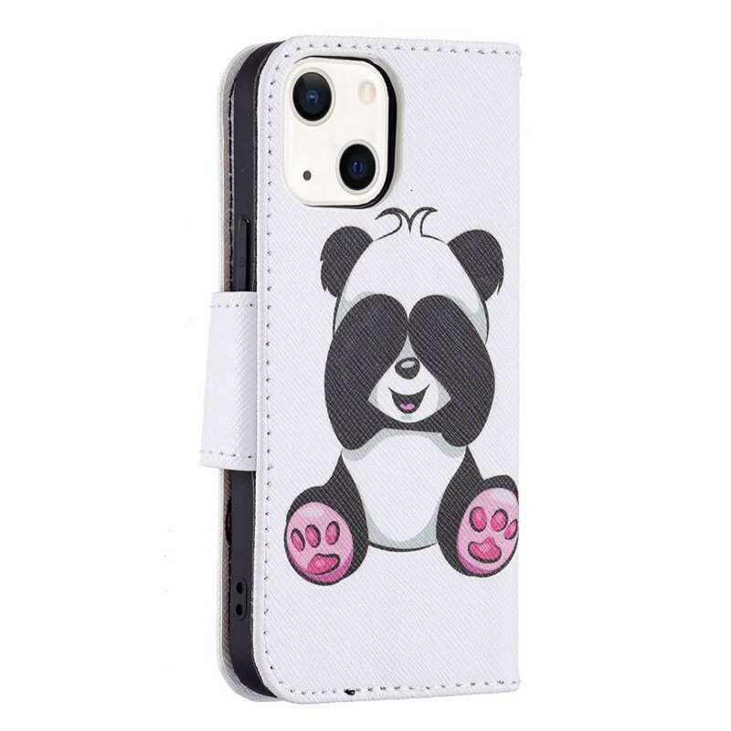 δερματινη θηκη iPhone 13 Mini Panda Fun