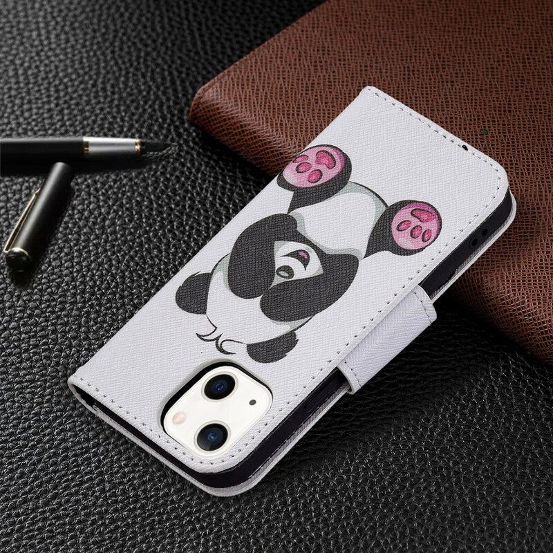 δερματινη θηκη iPhone 13 Mini Panda Fun