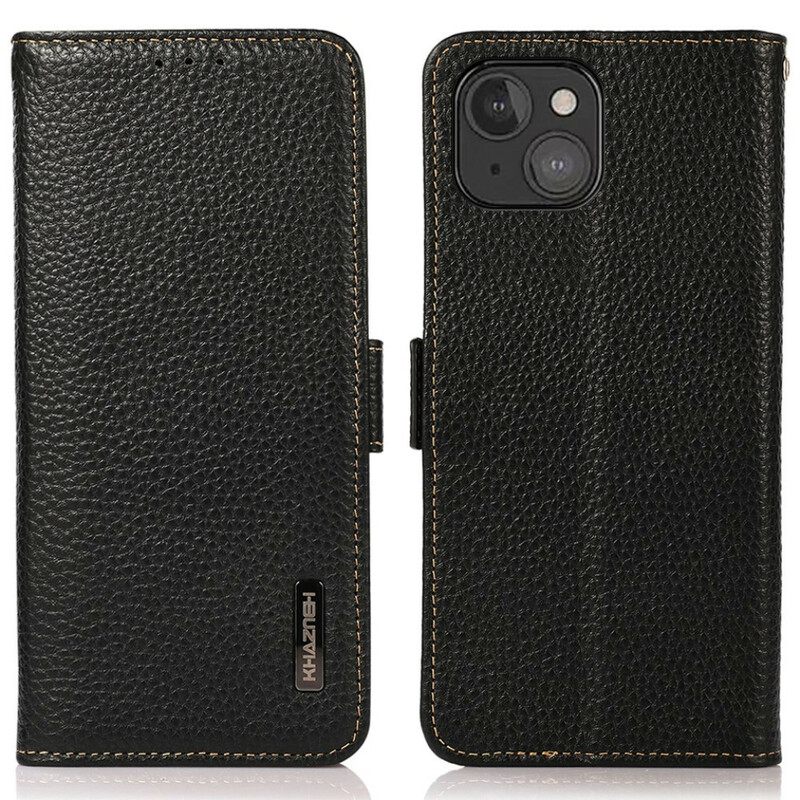 Κάλυμμα iPhone 13 Mini Khazneh Lychee Leather