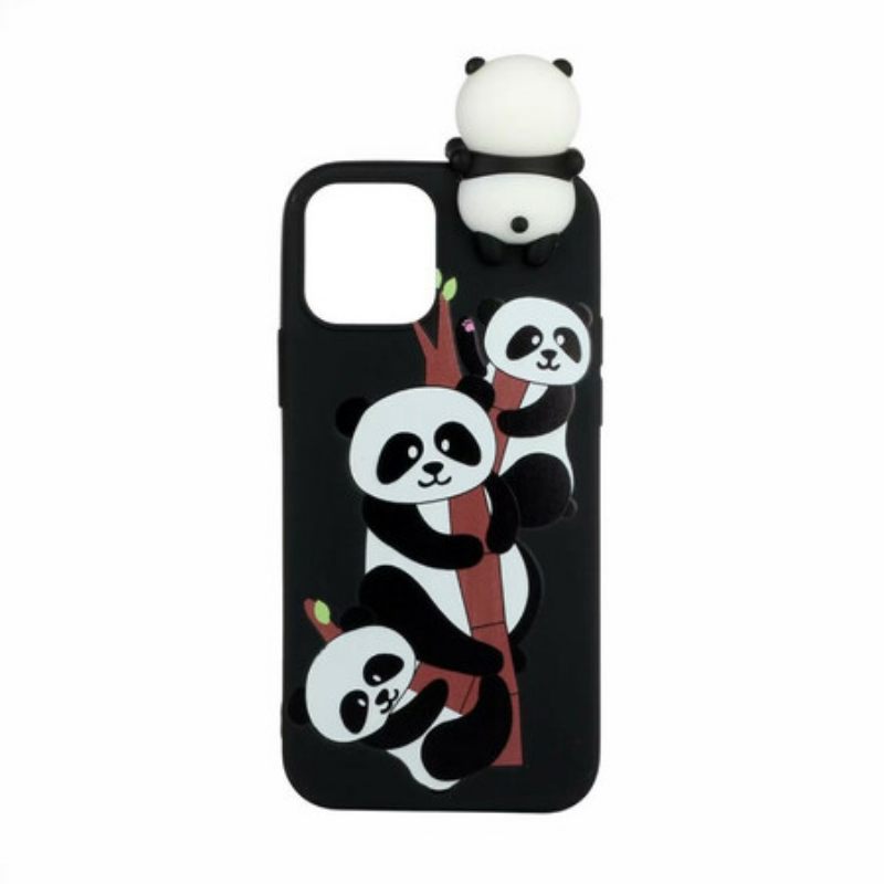 Θήκη iPhone 13 Mini 3d Pandas Στο Μπαμπού