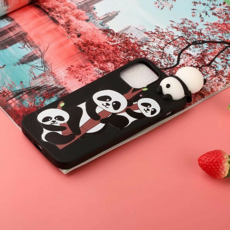 Θήκη iPhone 13 Mini 3d Pandas Στο Μπαμπού