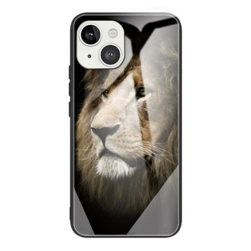 θηκη κινητου iPhone 13 Mini Lion Head Tempered Glass