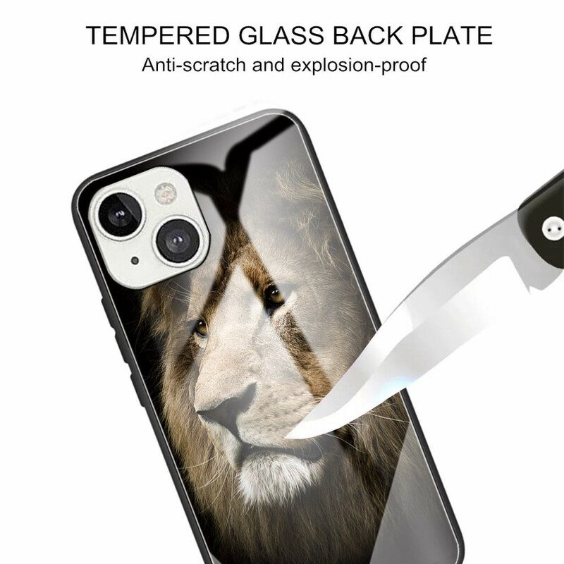 θηκη κινητου iPhone 13 Mini Lion Head Tempered Glass