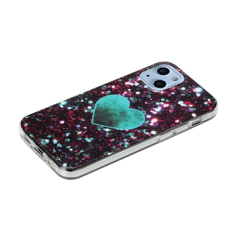 θηκη κινητου iPhone 13 Mini Μάρμαρο Glitter