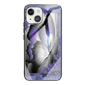 θηκη κινητου iPhone 13 Mini Μωβ Butterfly Tempered Glass