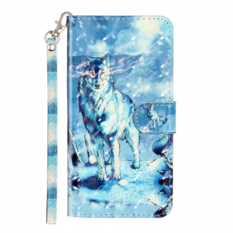 δερματινη θηκη Samsung Galaxy A33 5G με κορδονι Lanyard Wolf