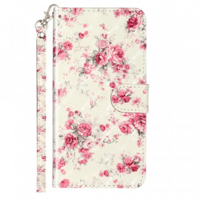 Θήκη Flip Samsung Galaxy A33 5G με κορδονι Strap Liberty Flowers