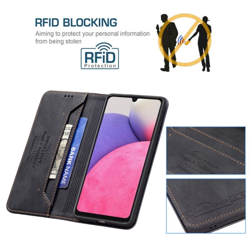 θηκη κινητου Samsung Galaxy A33 5G Θήκη Flip Rfid Sewing Binfen Χρώμα