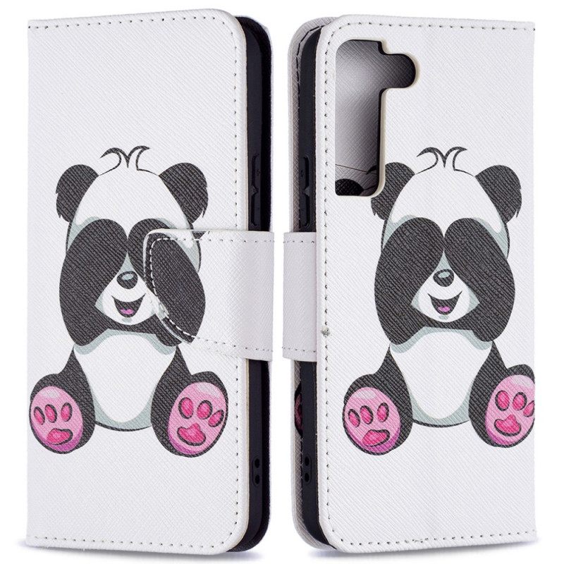 δερματινη θηκη Samsung Galaxy S22 5G Panda Fun