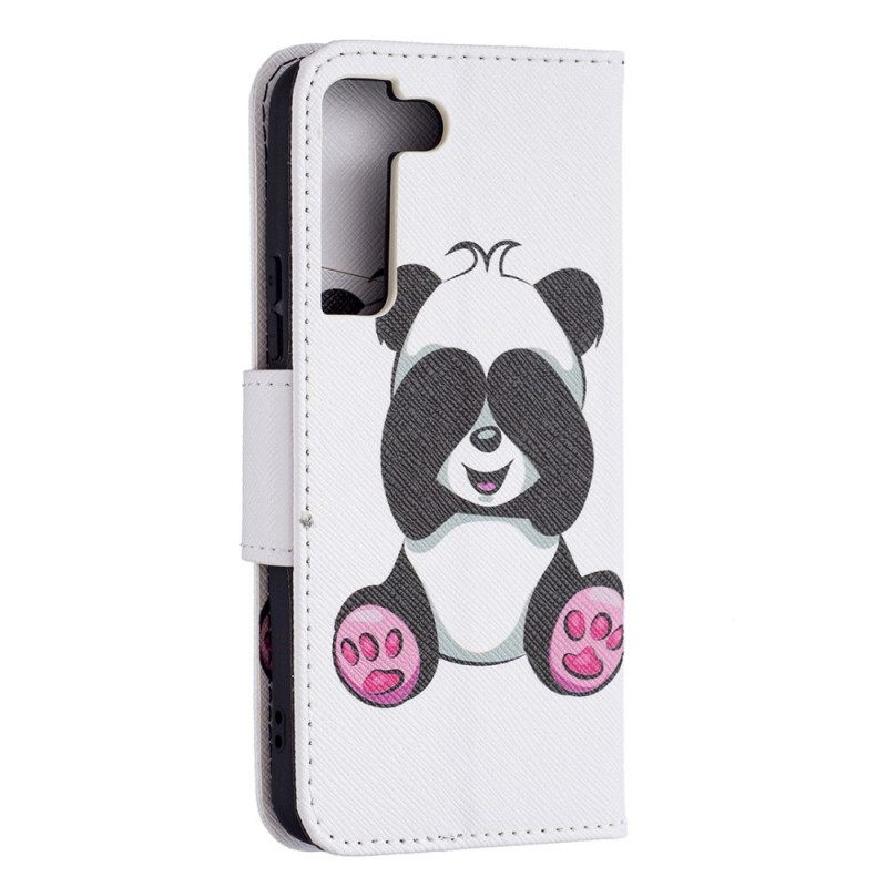 δερματινη θηκη Samsung Galaxy S22 5G Panda Fun