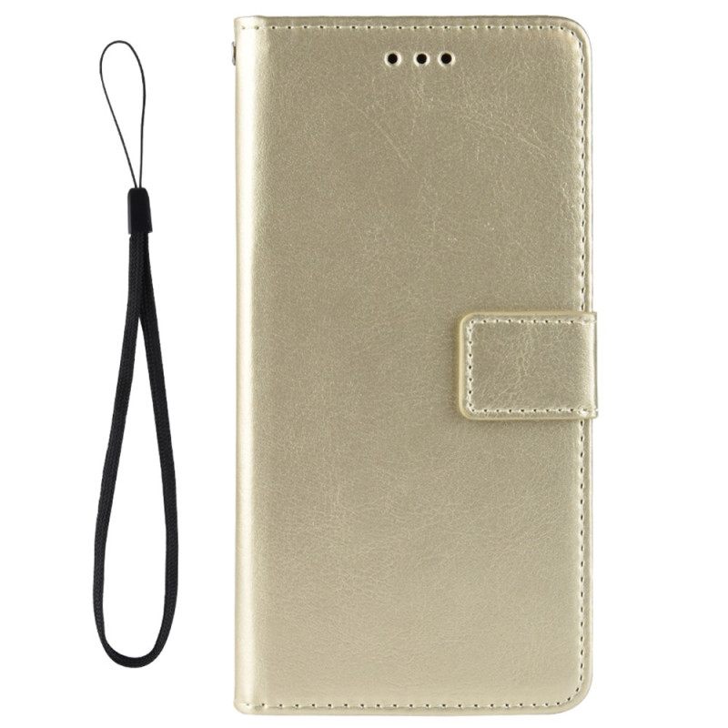 Κάλυμμα Oppo Reno 8 Lite με κορδονι Faux Leather Flashy Λουράκι