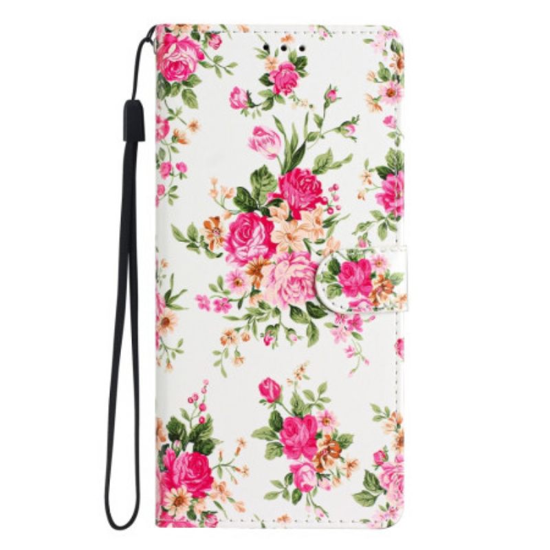 Κάλυμμα Oppo Reno 8 Lite με κορδονι Strap Liberty Flowers