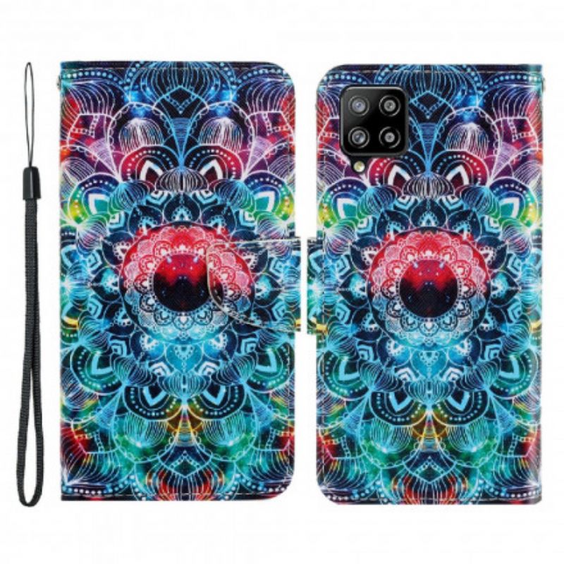 δερματινη θηκη Samsung Galaxy A22 με κορδονι Flashy Strappy Mandala