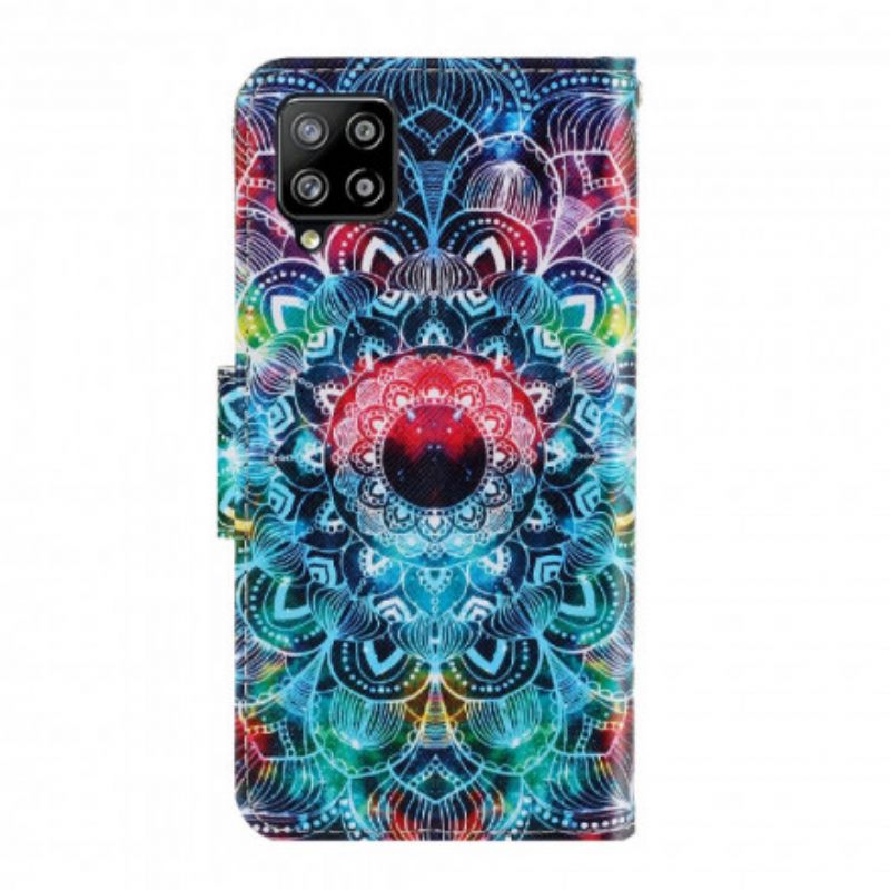 δερματινη θηκη Samsung Galaxy A22 με κορδονι Flashy Strappy Mandala