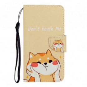 Κάλυμμα Samsung Galaxy A22 με κορδονι Cat Don't Touch Me With Strap