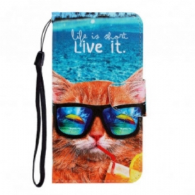 Κάλυμμα Samsung Galaxy A22 με κορδονι Cat Live It Strappy