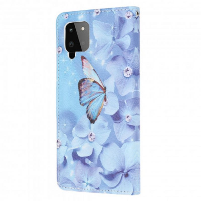 Κάλυμμα Samsung Galaxy A22 με κορδονι Strappy Diamond Butterflies