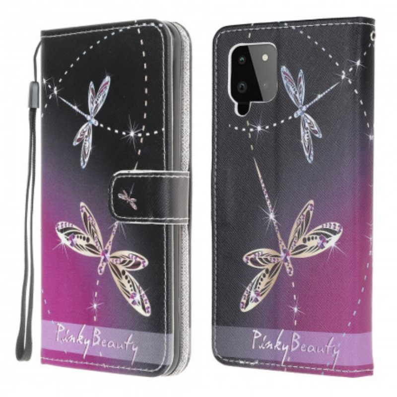 Κάλυμμα Samsung Galaxy A22 με κορδονι Strappy Dragonflies