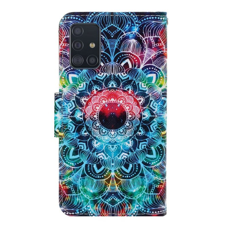 δερματινη θηκη Samsung Galaxy A71 με κορδονι Flashy Strappy Mandala