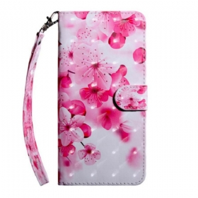 δερματινη θηκη Samsung Galaxy A71 Ροζ Λουλούδια